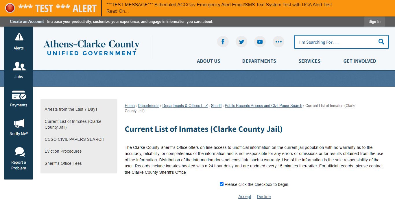 Current List of Inmates (Clarke County Jail) - ACCGov